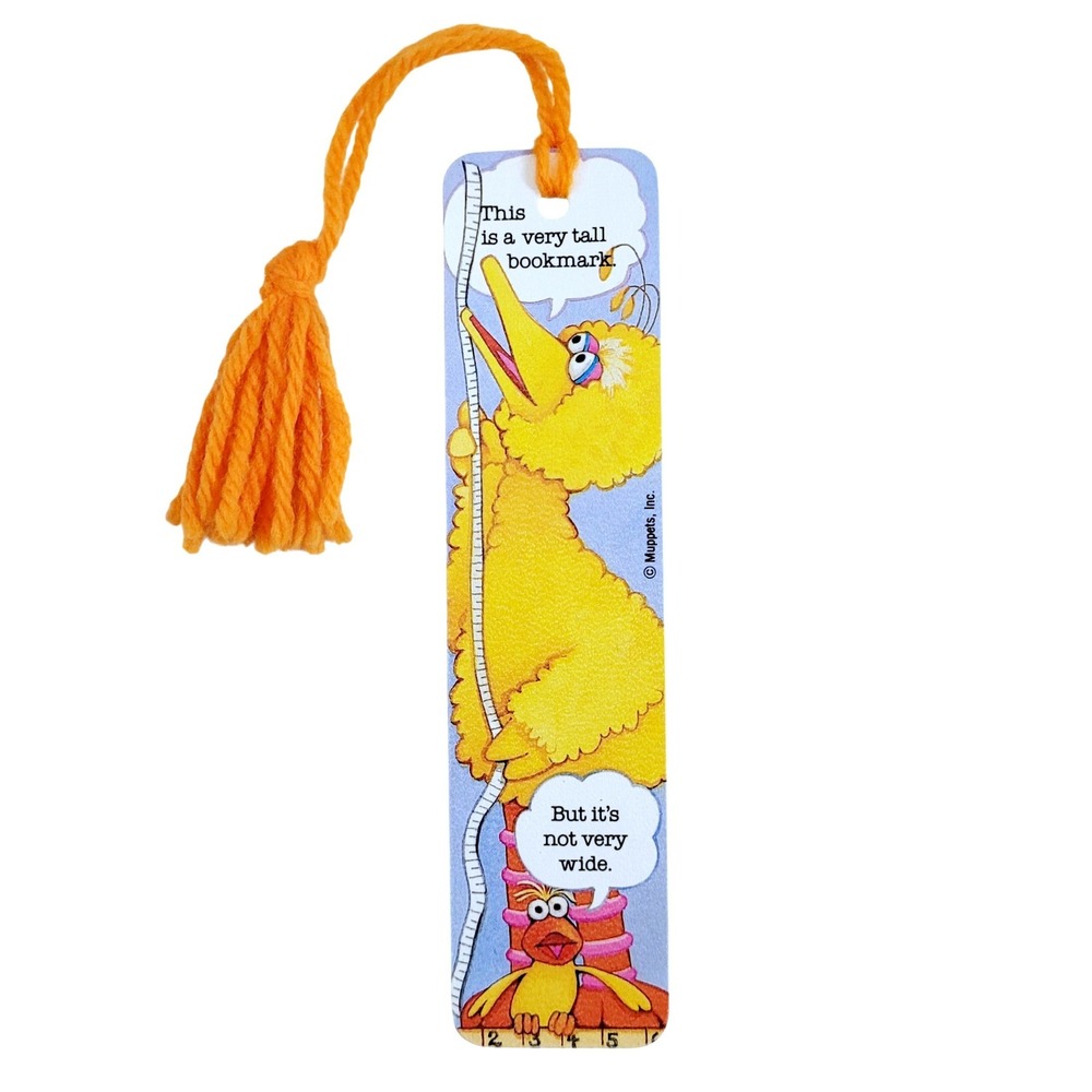 Vintage 80s Sesame Street Big Bird Bookmark tassel, 1980 Antioch Bookplate H-295